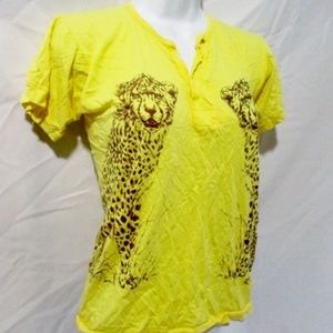 Yellow Cheetah Print Short Sleeve Tee